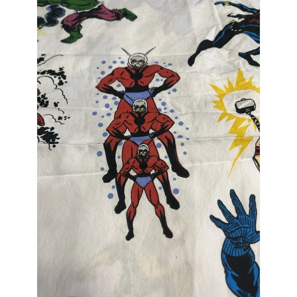 Pottery Barn Kids Marvel Avengers Flat Sheet Only 100% Cotton Queen Size